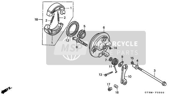 Honda PK50SM 1991 Bremsankerplatte Vorne für ein 1991 Honda PK50SM